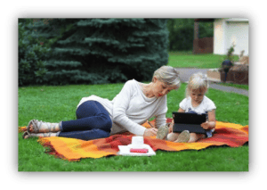 Receive insight on parenting time best practices from Indiana Divorce Mediation expert Carol Romine image shows mother in yard with child